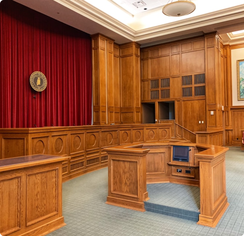Interior of a courtroom
